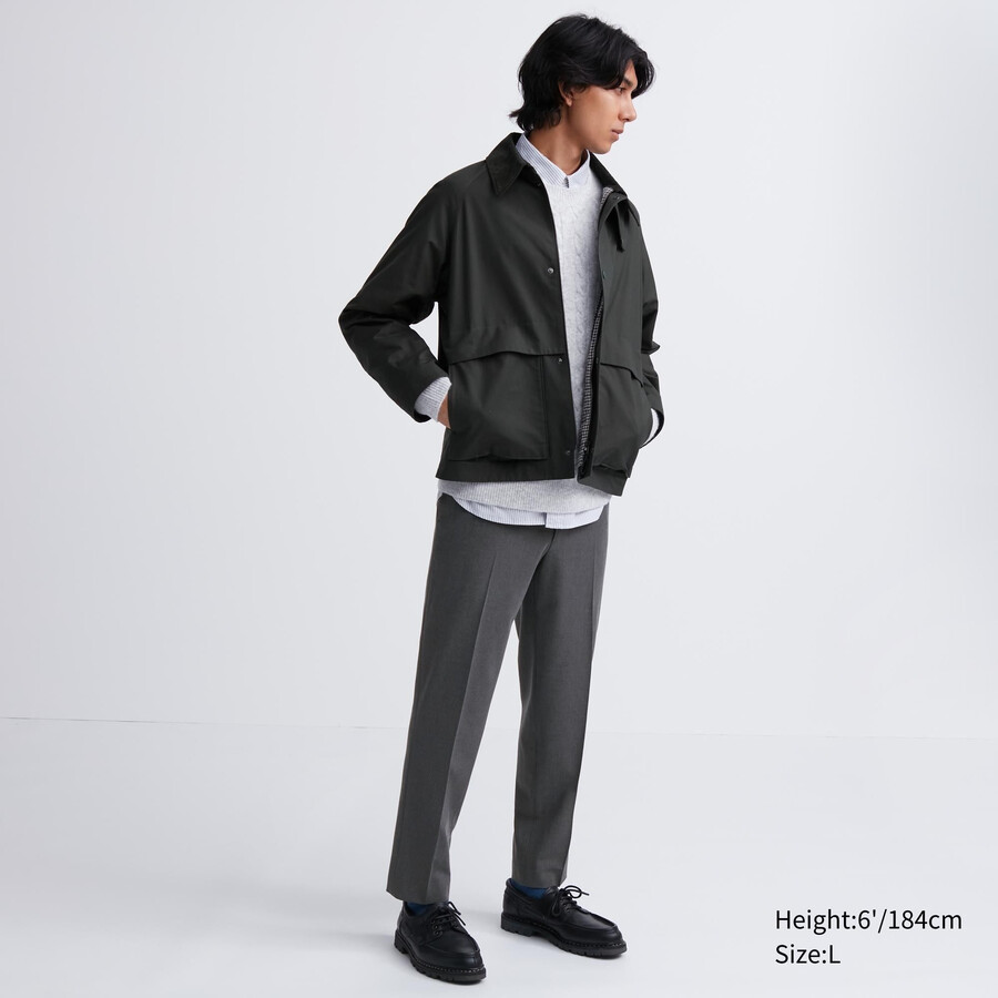 pantalones tobilleros de lana elegante uniqlo para hombre color gris