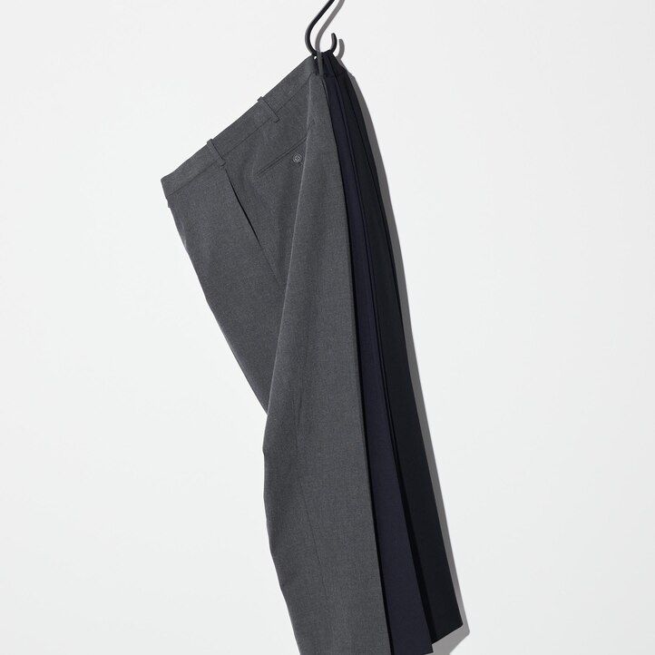 pantalones tobilleros de lana elegante uniqlo para hombre color gris