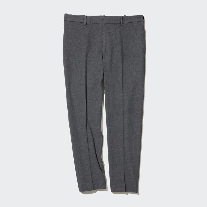 pantalones tobilleros de lana elegante uniqlo para hombre color gris
