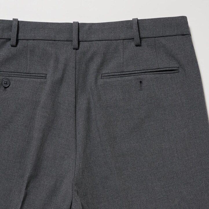 pantalones tobilleros de lana elegante uniqlo para hombre color gris