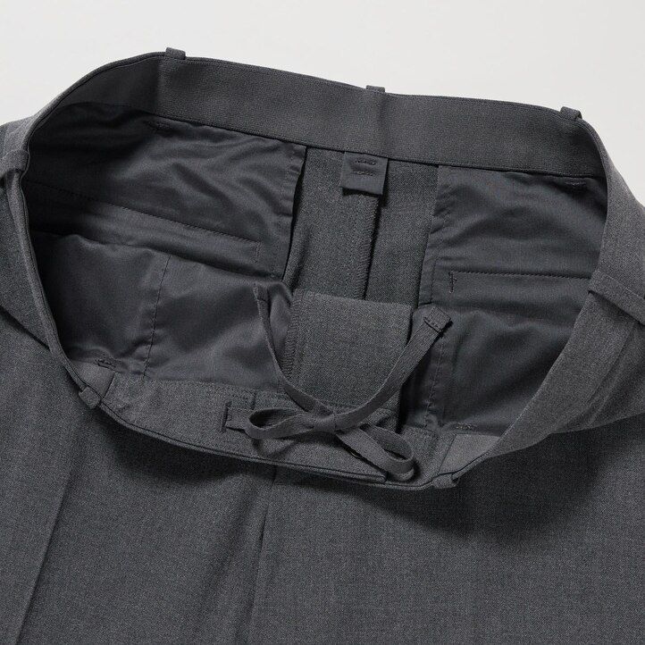 pantalones tobilleros de lana elegante uniqlo para hombre color gris