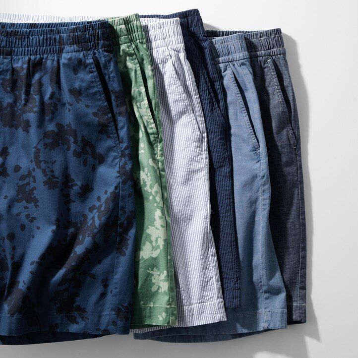 pantalones elásticos uniqlo dry stretch con estampado de hojas easys para hombre color verde