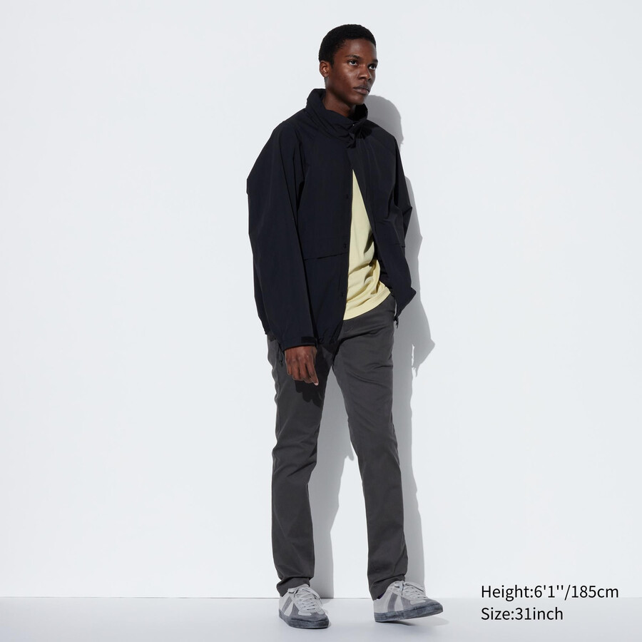 pantalones chinos ajustados uniqlo para hombre gris oscuro