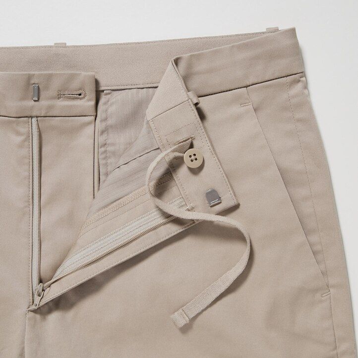 pantalones elásticos ajustados uniqlo para hombre color gris