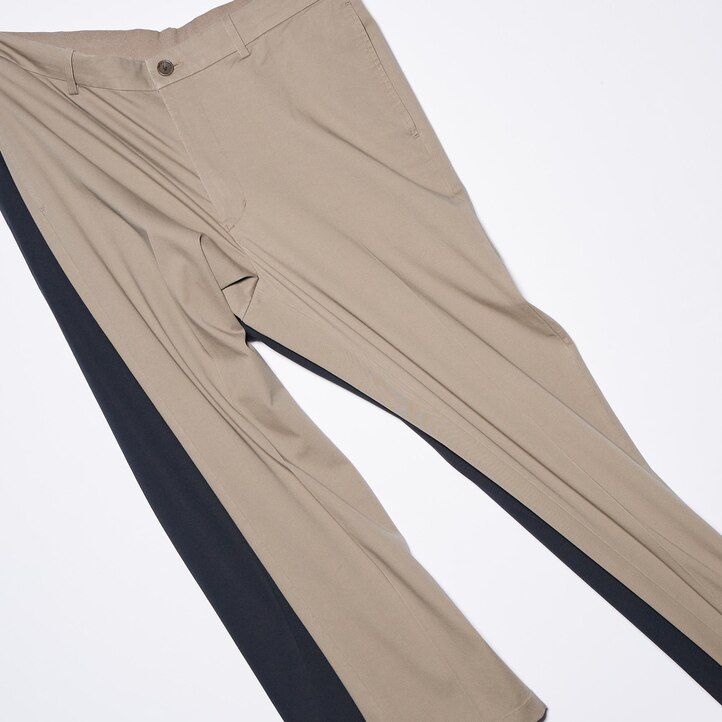 pantalones beige uniqlo smart cotton hasta los tobillos para hombre