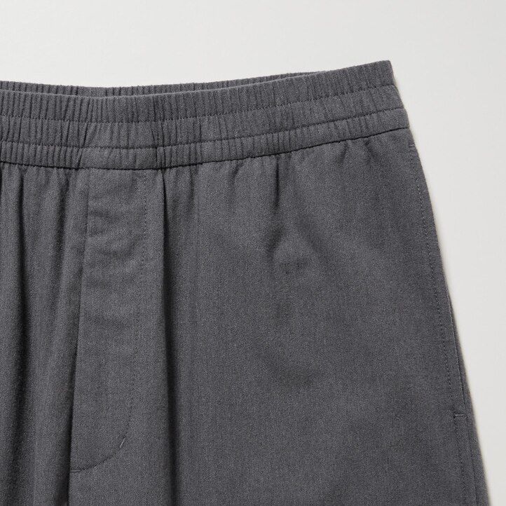 pantalones tobilleros de franela uniqlo para hombre color gris
