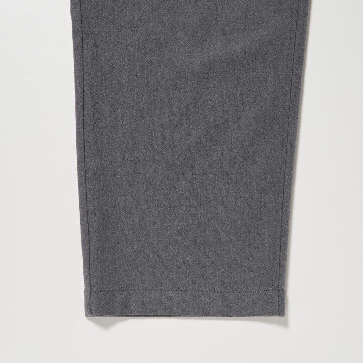 pantalones tobilleros de franela uniqlo para hombre color gris