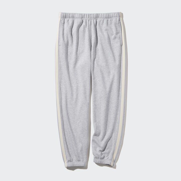 pantalones de hombre uniqlo con rayas laterales en gris