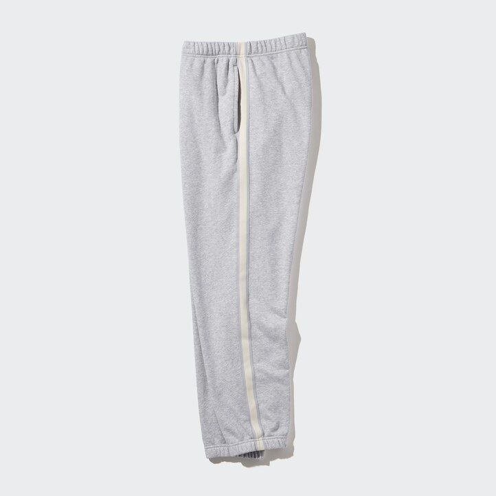pantalones de hombre uniqlo con rayas laterales en gris