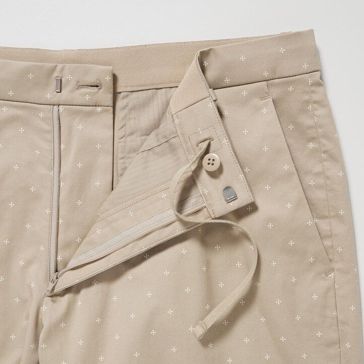 pantalones elásticos ajustados uniqlo para hombre en beige