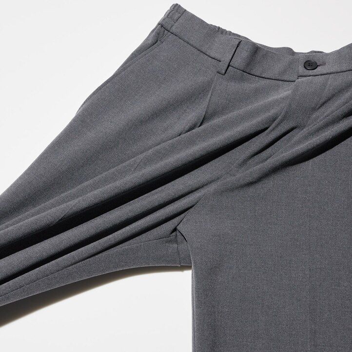 pantalones anchos plisados uniqlo para hombre en beige