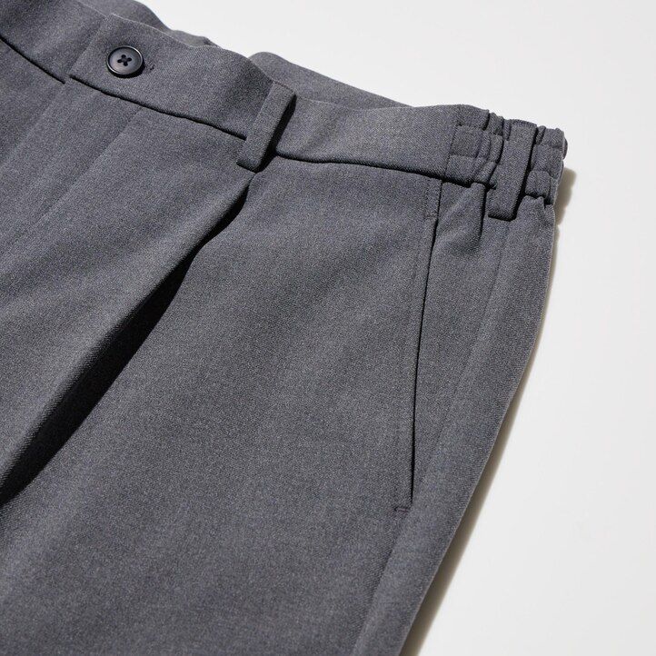pantalones anchos plisados uniqlo para hombre en beige