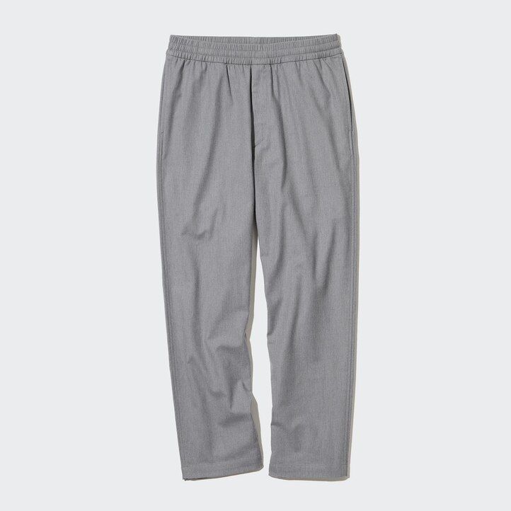 pantalones tobilleros de franela uniqlo para hombre color gris