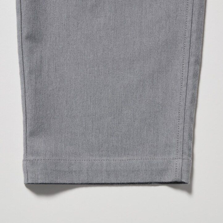pantalones tobilleros de franela uniqlo para hombre color gris