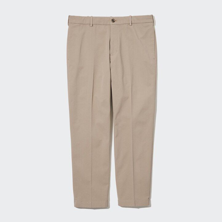 pantalones tobilleros de algodón elegante uniqlo color oliva para hombre