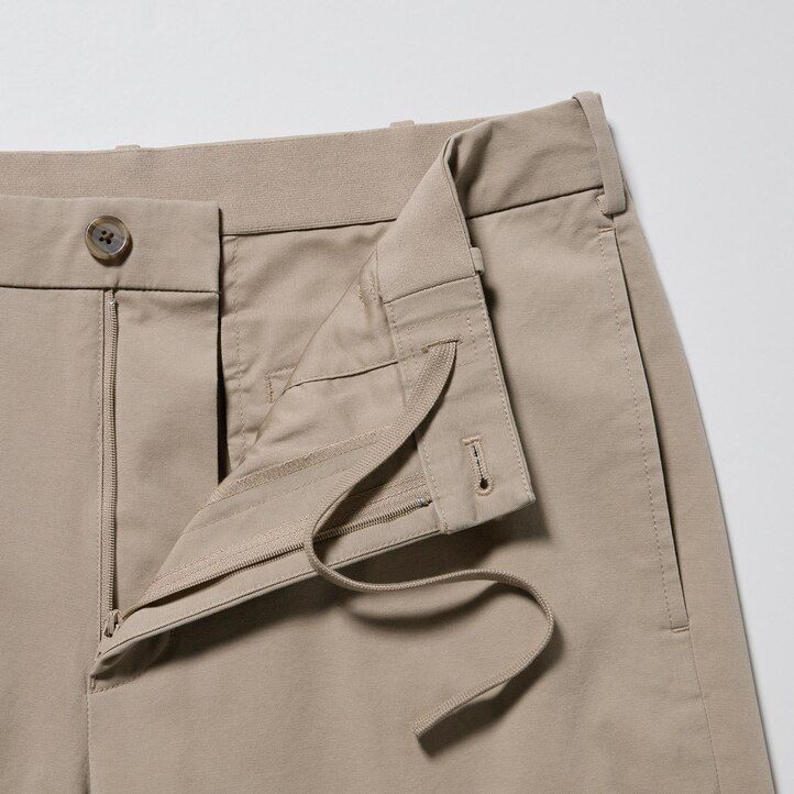 pantalones tobilleros de algodón elegante uniqlo color oliva para hombre