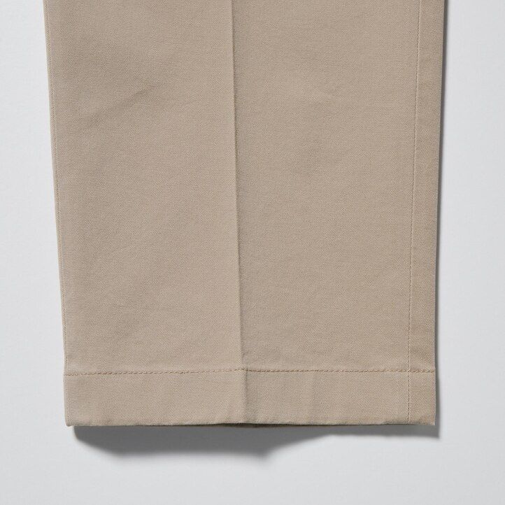 pantalones tobilleros de algodón elegante uniqlo color oliva para hombre