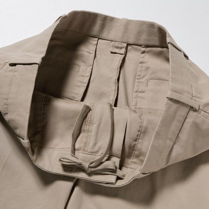 pantalones tobilleros de algodón elegante uniqlo color oliva para hombre