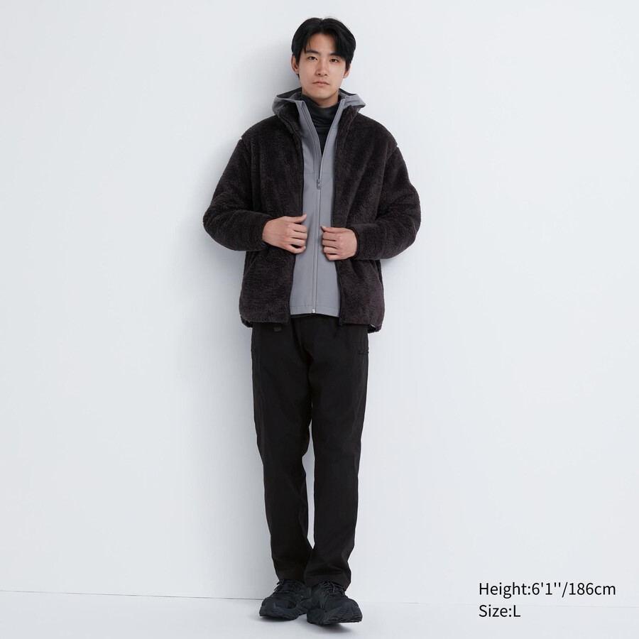 pantalones negros con forro cálido uniqlo heattech para hombre