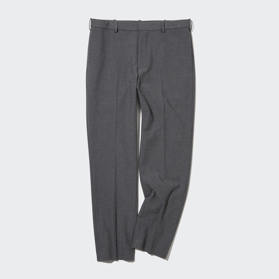 pantalones grises uniqlo smart wool like hasta el tobillo para hombre