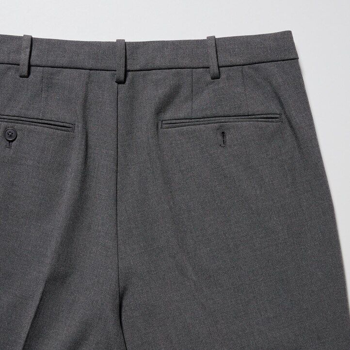 pantalones grises uniqlo smart wool like hasta el tobillo para hombre