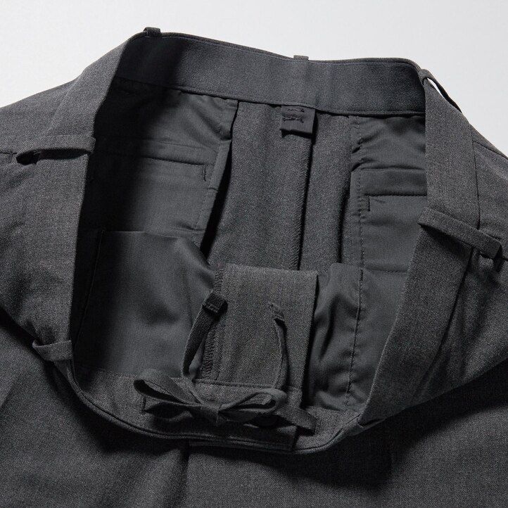 pantalones grises uniqlo smart wool like hasta el tobillo para hombre