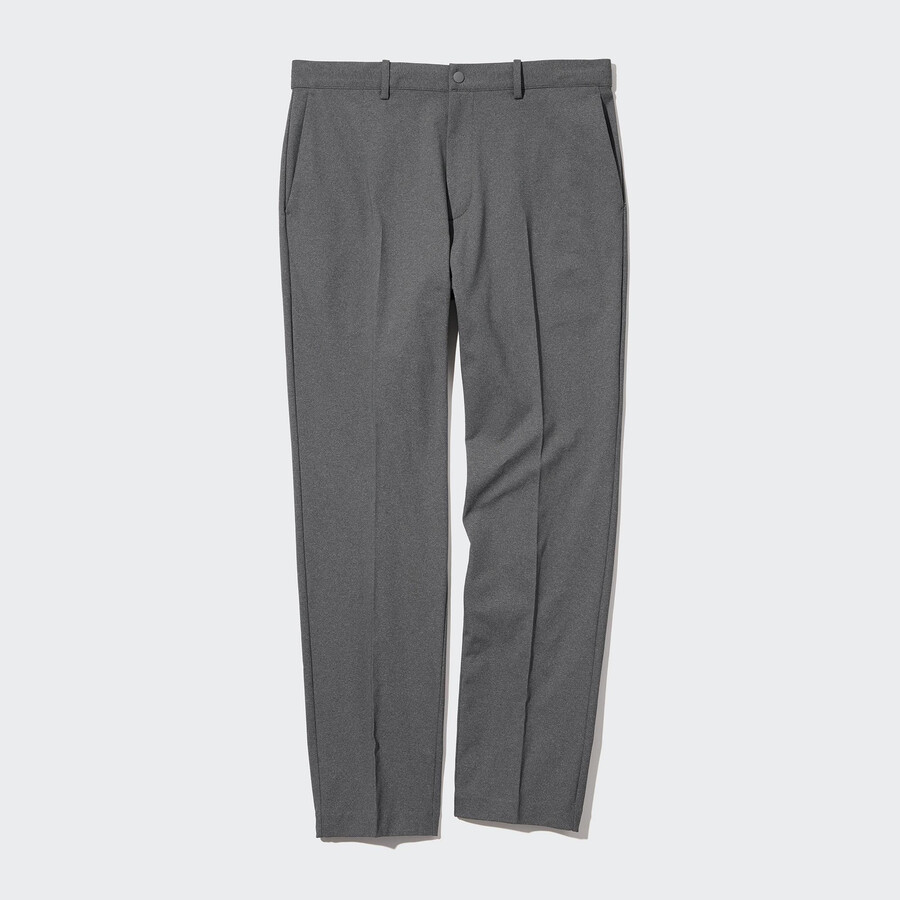 pantalones tobilleros uniqlo smart ultra stretch para hombre color gris