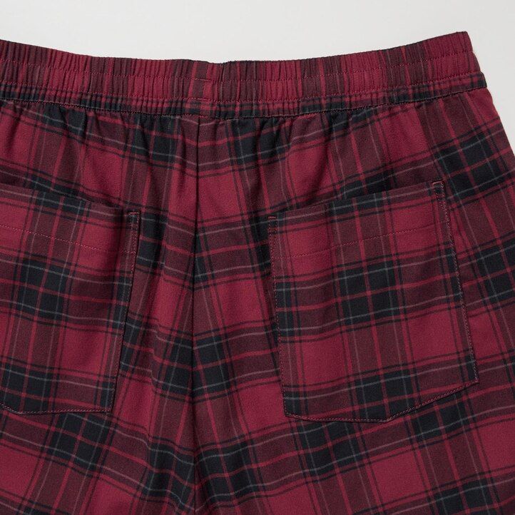 pantalones tobilleros de franela uniqlo con estampado sencillo para hombre color rojo
