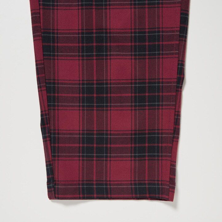 pantalones tobilleros de franela uniqlo con estampado sencillo para hombre color rojo