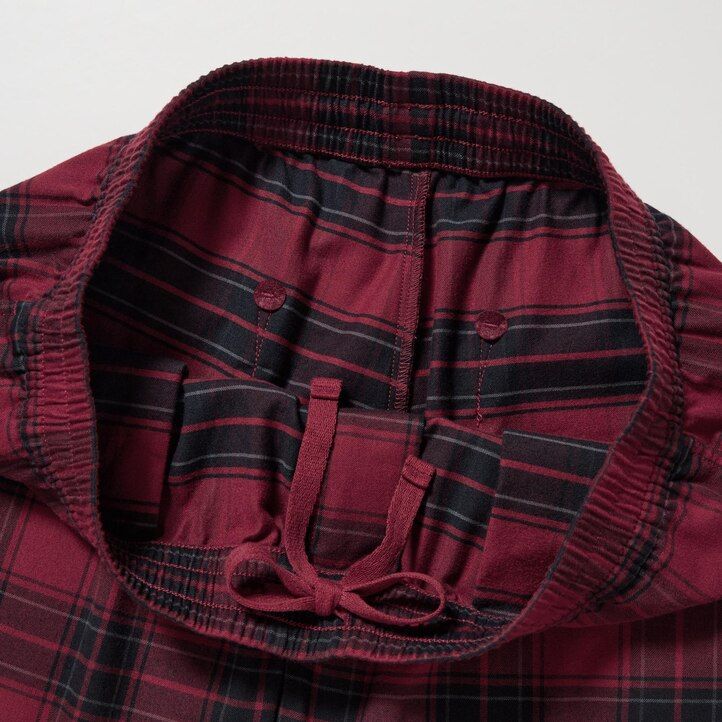pantalones tobilleros de franela uniqlo con estampado sencillo para hombre color rojo
