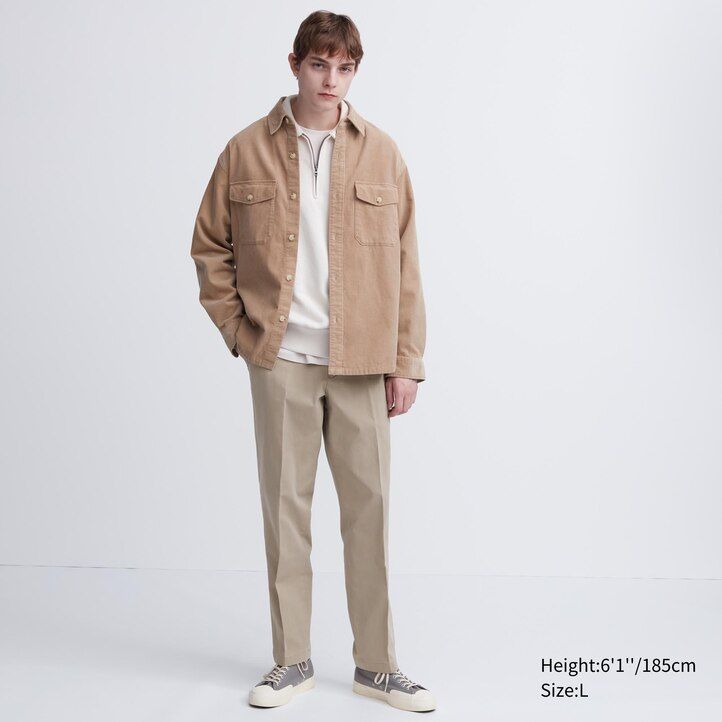 pantalones tobilleros de algodón elegante uniqlo para hombre color azul marino