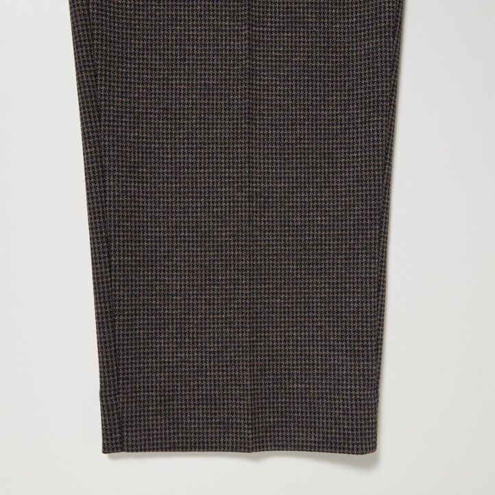 pantalones tobilleros de pata de gallo elegantes de uniqlo para hombre en marrón oscuro