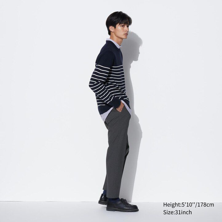 pantalones de lana ultraligeros airsense de uniqlo para hombre color azul marino