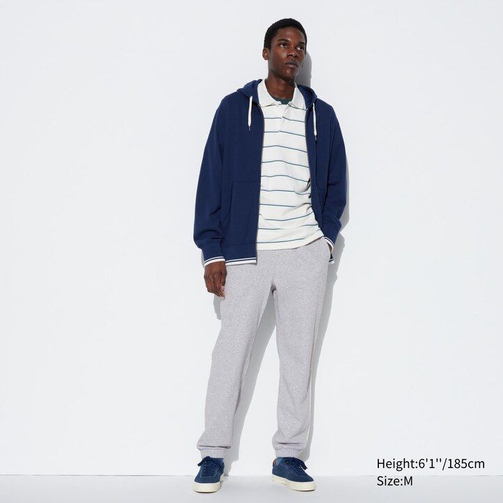 pantalones de hombre uniqlo con rayas laterales en gris