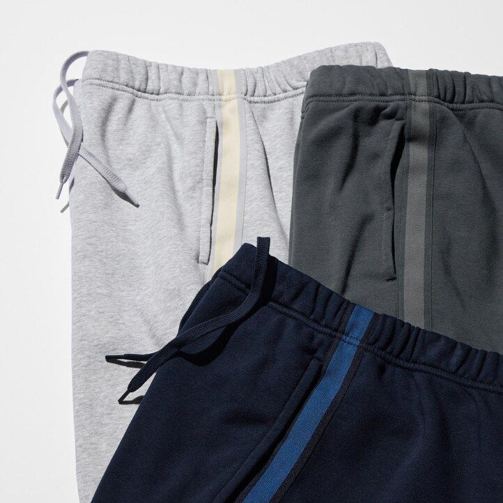 pantalones de hombre uniqlo con rayas laterales en gris