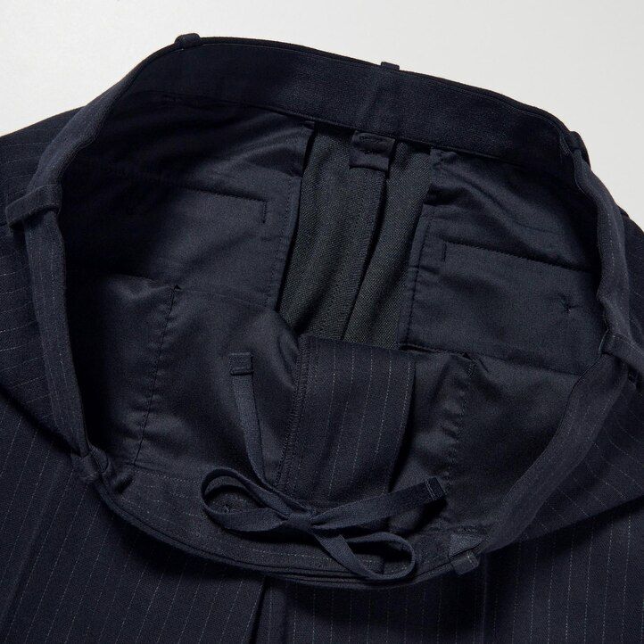 pantalones tobilleros elegantes de rayas uniqlo para hombre en azul marino
