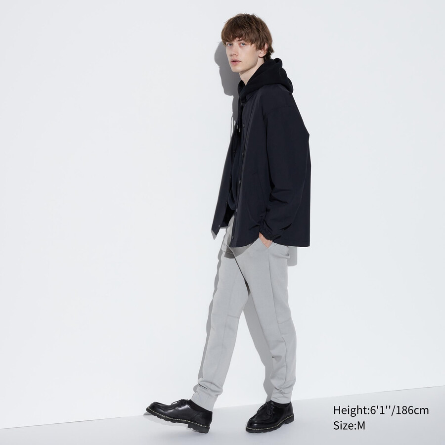 pantalones elásticos secos uniqlo para hombre gris claro