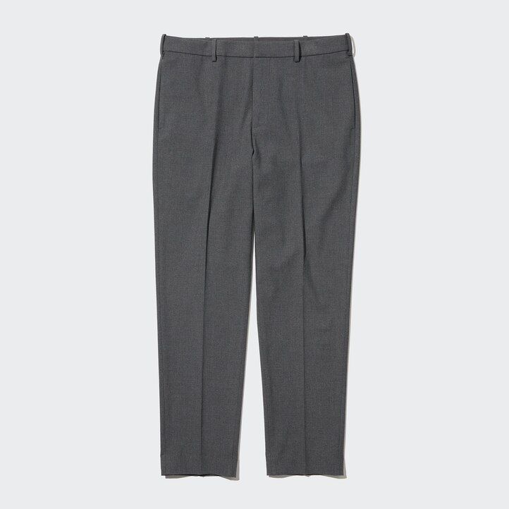 pantalones tobilleros de lana elegante uniqlo para hombre color gris