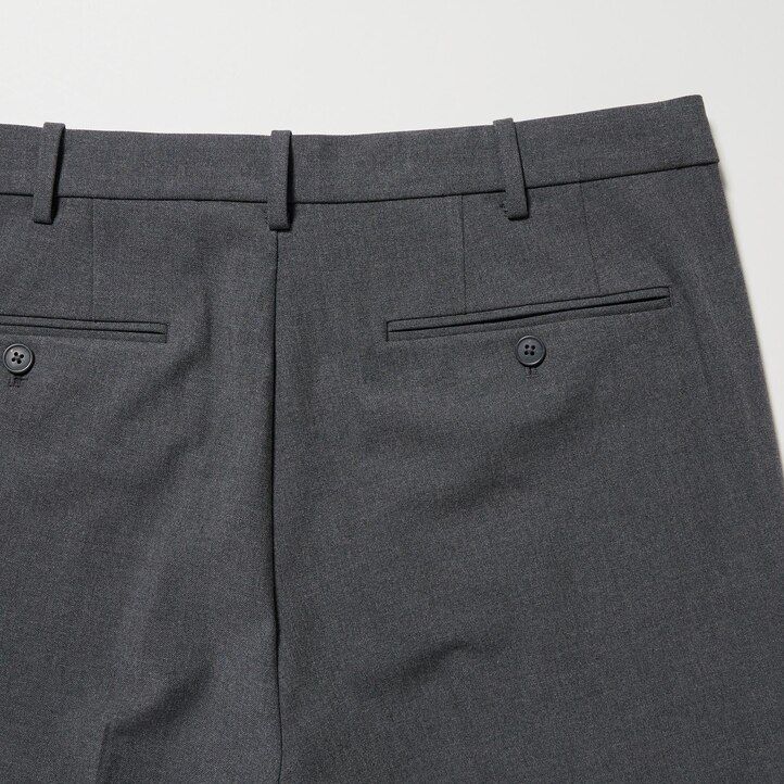 pantalones tobilleros de lana elegante uniqlo para hombre color gris