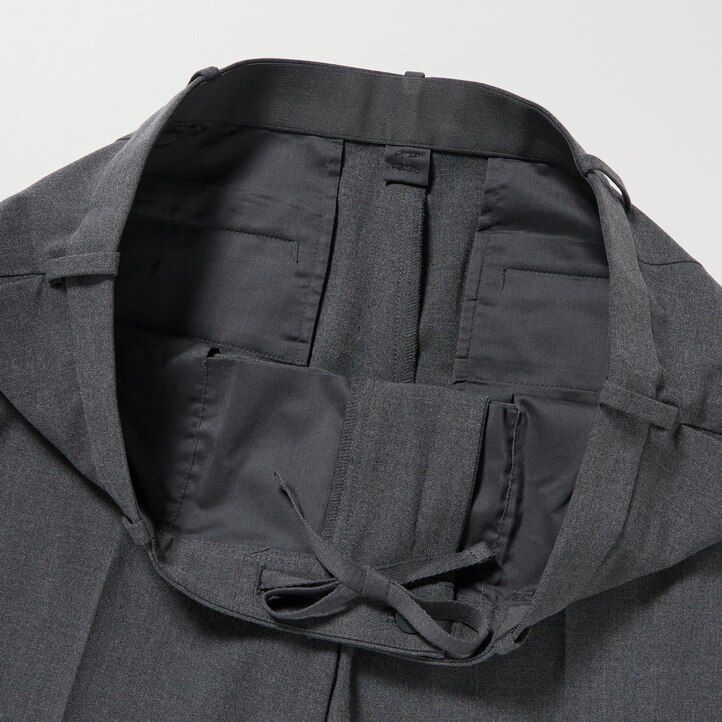 pantalones tobilleros de lana elegante uniqlo para hombre color gris