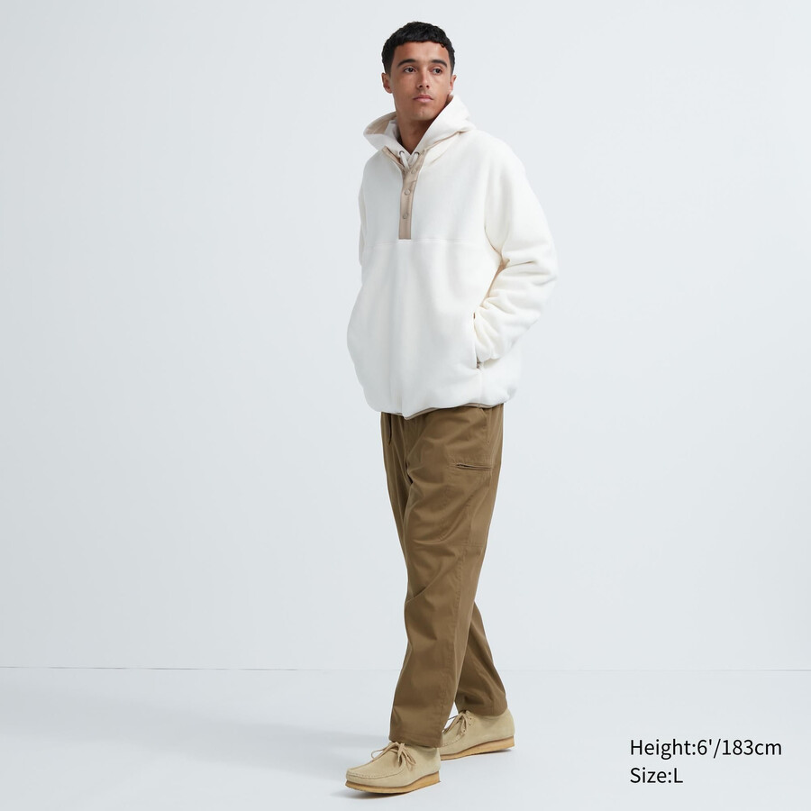 pantalones marrones uniqlo heattech con forro cálido para hombre