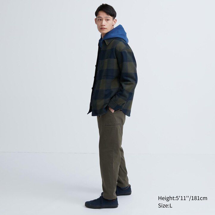 pantalones marrones uniqlo heattech con forro cálido para hombre