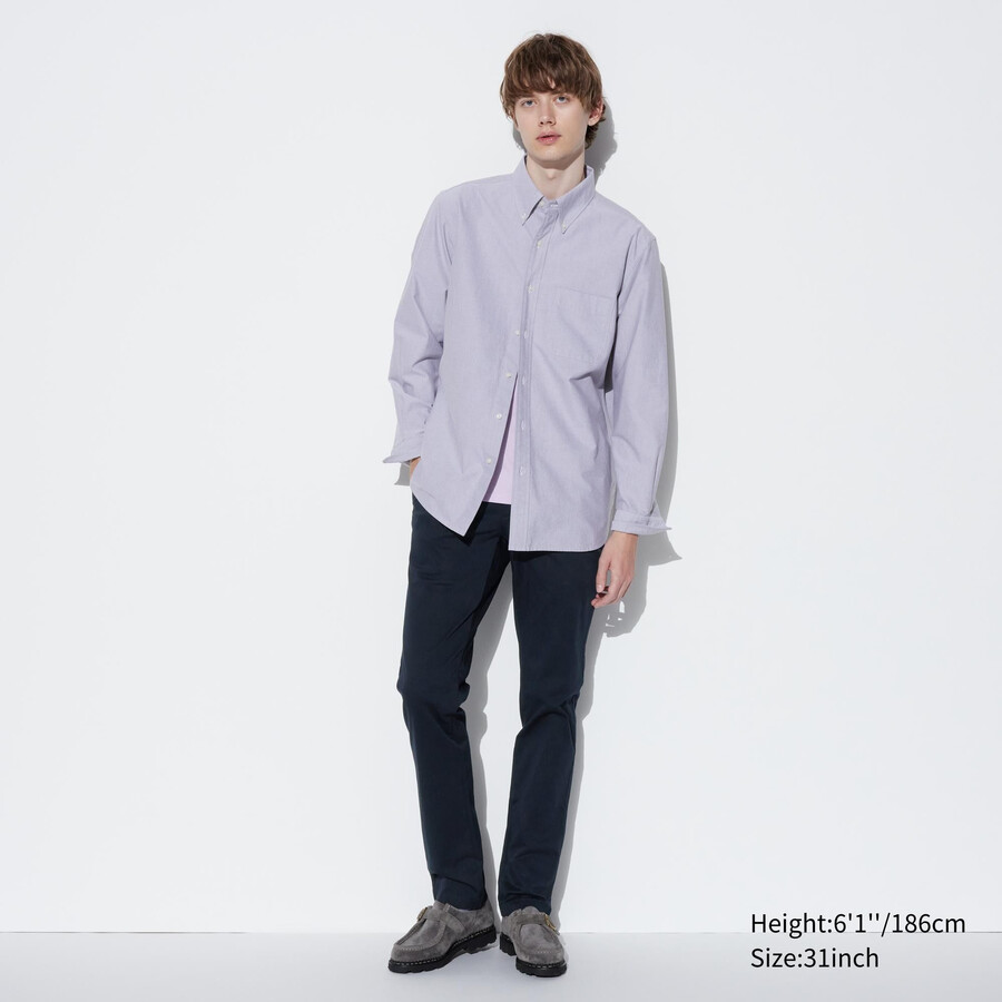 pantalones chinos ajustados uniqlo para hombre en azul marino