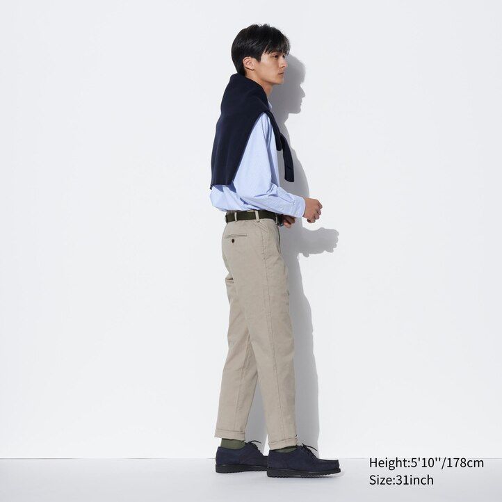 pantalones chinos ajustados uniqlo para hombre en azul marino