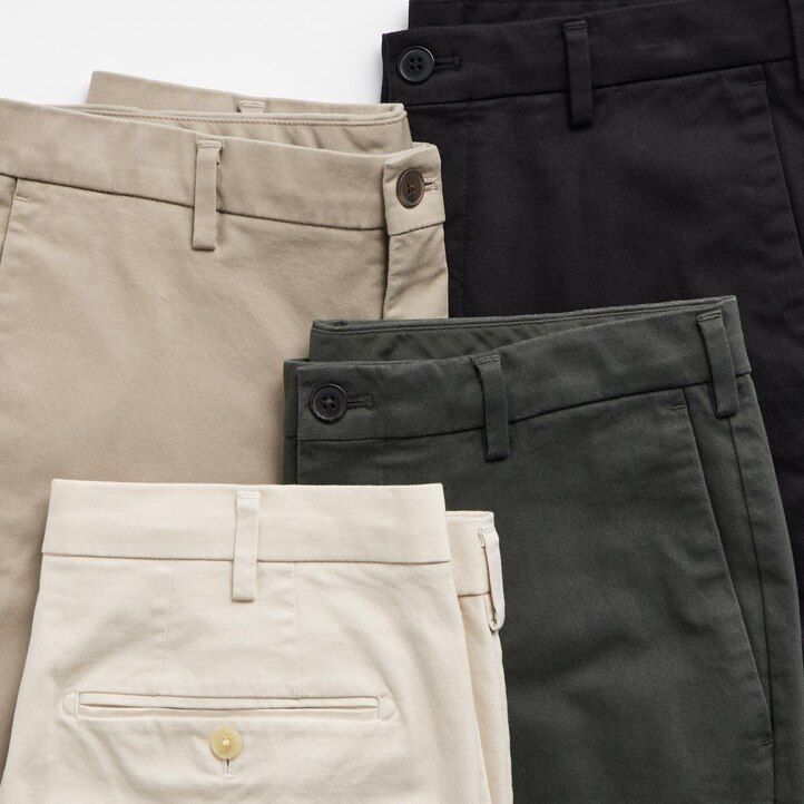 pantalones chinos ajustados negros uniqlo para hombre