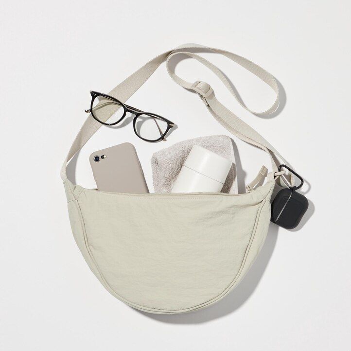 bolso de hombro mini redondo uniqlo para mujer amarillo