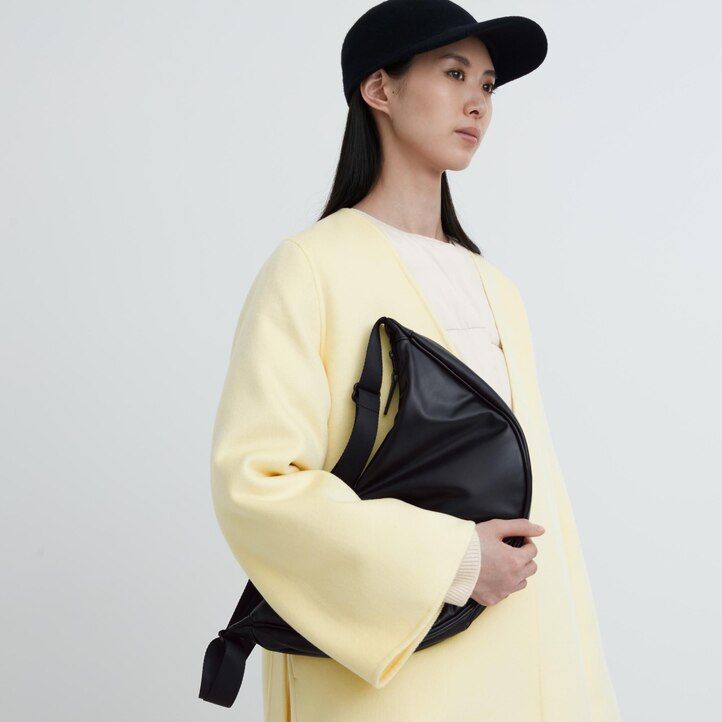 bolso de hombro redondo amarillo uniqlo para mujer