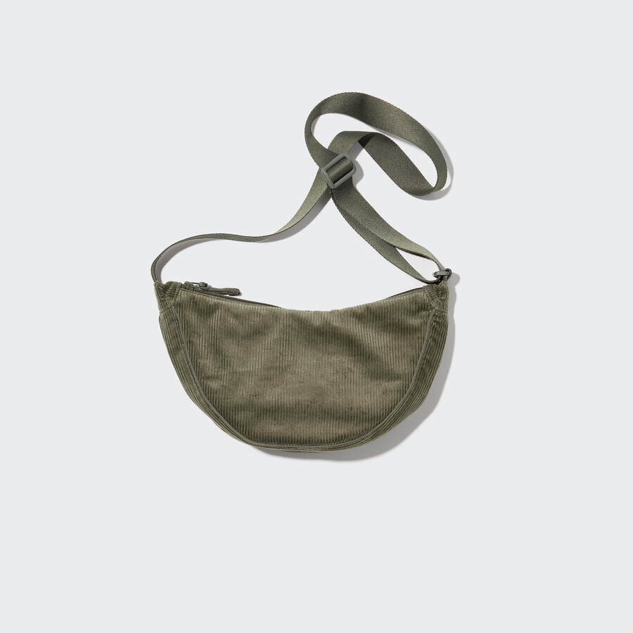 bolso de hombro mini redondo uniqlo de pana color oliva para mujer