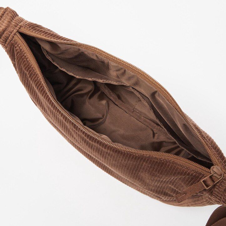 bolso de hombro mini redondo uniqlo de pana color oliva para mujer
