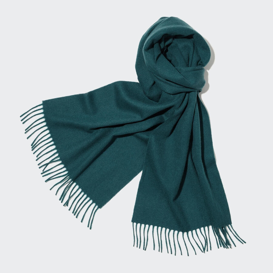 bolsas de bufanda uniqlo 100pctshmere para mujer en verde oscuro